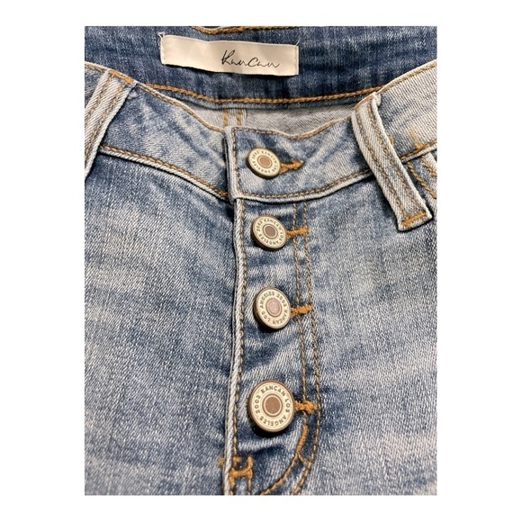 KANCAN USA Estilo 5 Pocket
Button Fly Mid Rise
Distressed Denim Jeans Size 3/25 - Picture 7 of 11